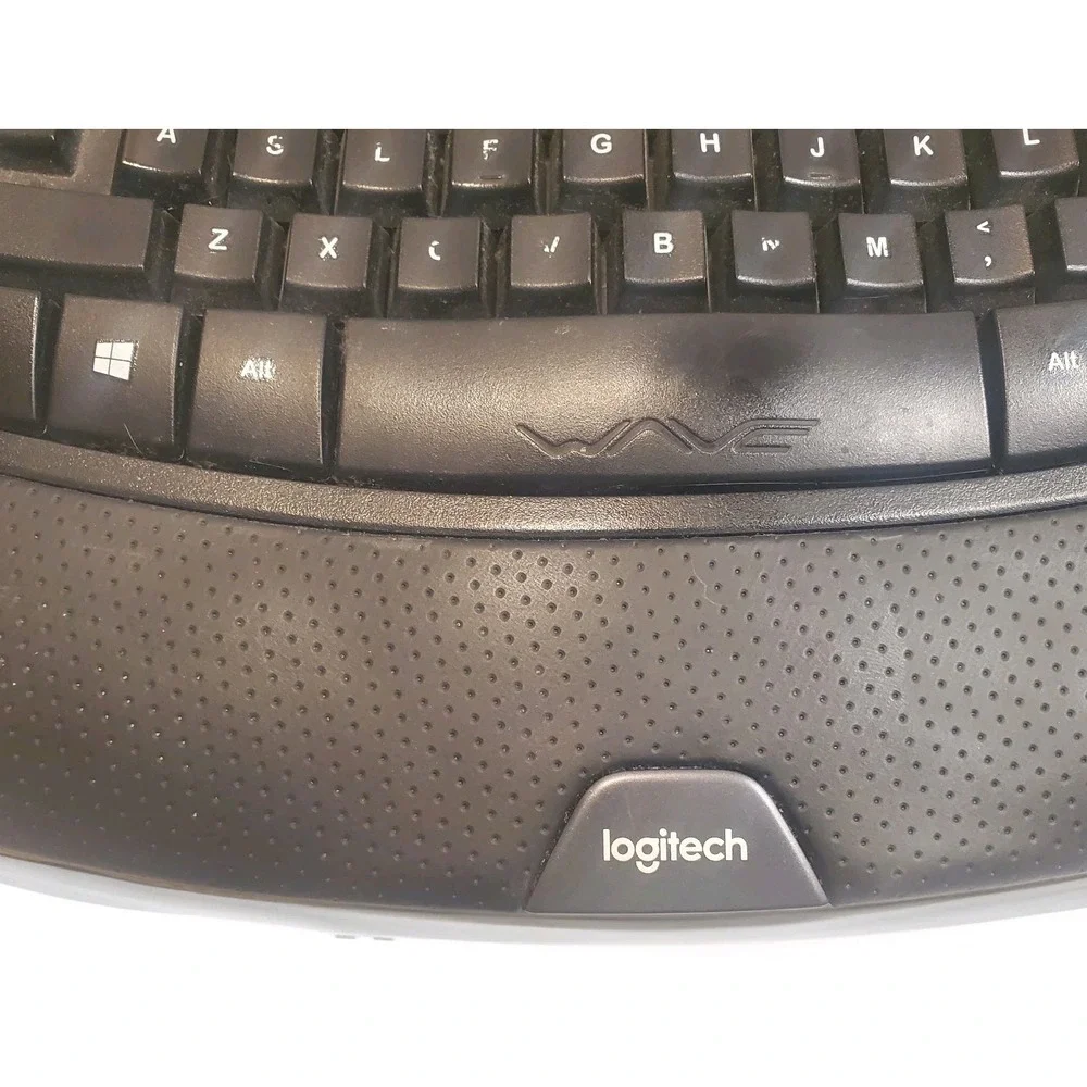 Logitech‎ K350 Wave Keyboard Black Wireless Ergonomic NO USB Dongle Parts Only